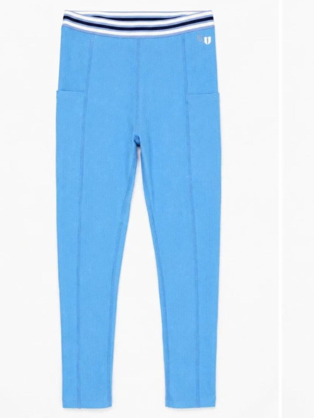 [NWT] EleVen Venus Williams - Blue Leggings w/Navy/White Stripe, Size L (Women)